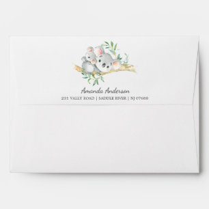 Adorable Koala Bear Neutral  Baby Shower Envelope