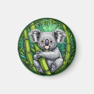 Adorable Koala Hugging Bamboo Stalk Magnet