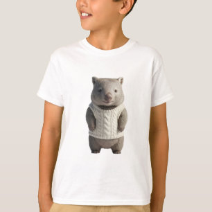 Adorable Koala in Cable Knit Kids T-Shirt