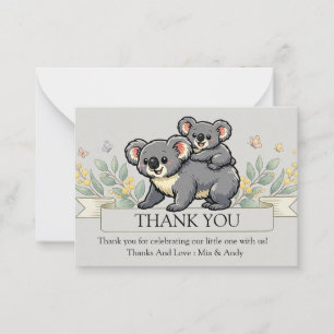 Adorable Koala Mum and Joey Thank You Card