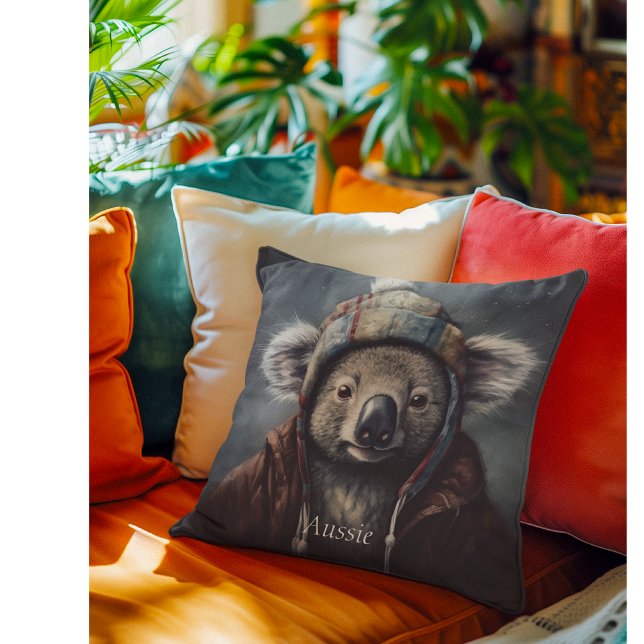 Adorable koala wearing cute hat cusomizable  cushion (Creator Uploaded)
