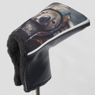 Adorable koala wearing cute hat cusomizable  golf head cover