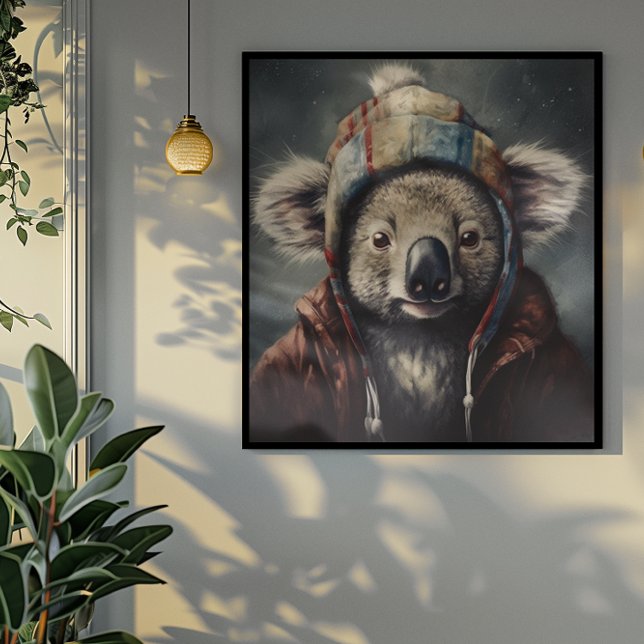 Adorable koala wearing cute winter hat  poster (Creator Uploaded)