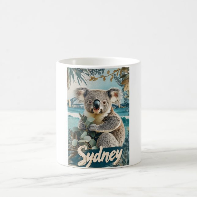 Adorable Koala with Sydney Harbour Bridge Coffee Mug (Center)