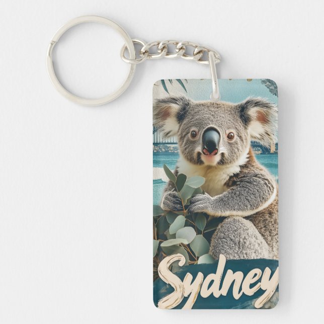 Adorable Koala with Sydney Harbour Bridge Key Ring (Front)