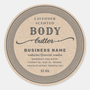 Adorable Kraft vintage script body butter label