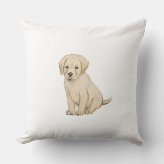 Adorable labrador puppy sketch cushion (Front)