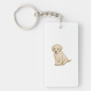 Adorable labrador puppy sketch key ring