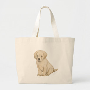 Adorable labrador puppy sketch large tote bag