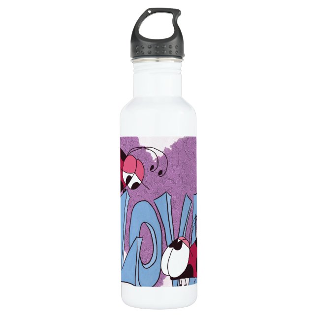 Adorable Ladybug Love Cartoon 710 Ml Water Bottle (Front)
