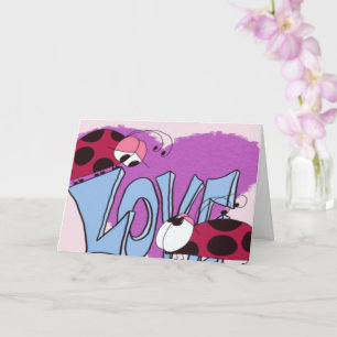 Adorable Ladybug Love Cartoon Card