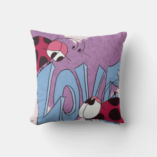 Adorable Ladybug Love Cartoon Cushion