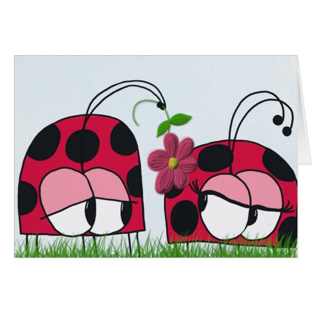 Adorable Ladybug Wooing His New Love Cartoon (Front Horizontal)