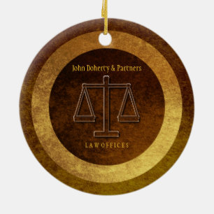 Adorable Lawyer Gift Scales of Justice Ceramic Tree Decoration