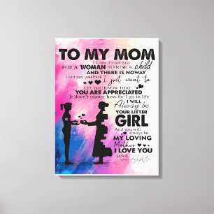 Adorable Letter To Mum Lovely Gift To My Mum Canvas Print