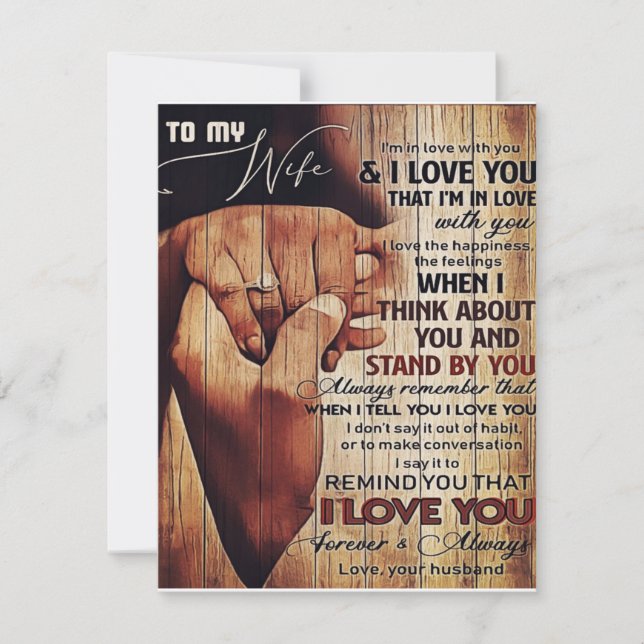 Adorable Letter To Wife, Lovely Gift, Invitation (Front)