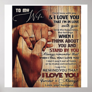 Adorable Letter To Wife, Lovely Gift, Poster