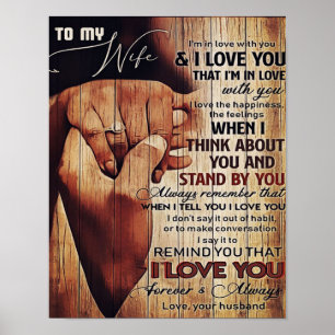 Adorable Letter To Wife, Lovely Gift, Poster