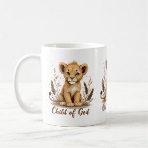Adorable Lion Cub Christian Art Faith Quote Coffee Mug