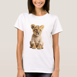 Adorable Lion Cub Wearing Knitted Sweater