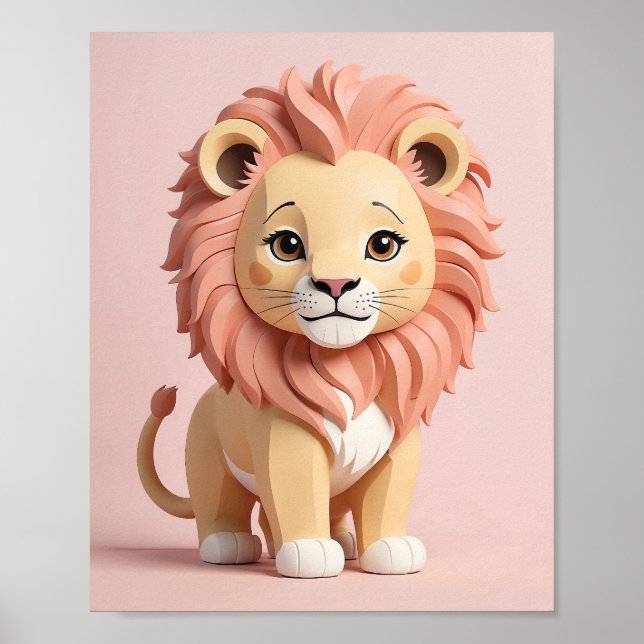 Adorable Lion - Safari Animal Nursery Wall Art for (Front)