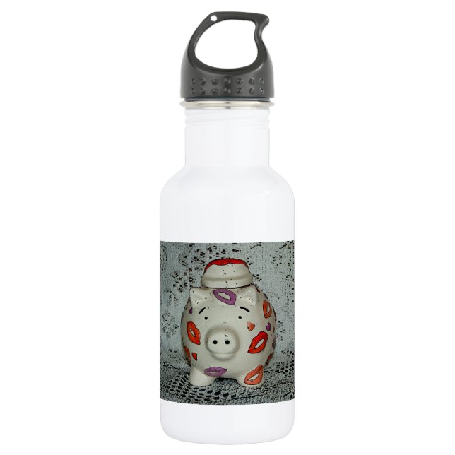 Adorable Lipstick Pig 532 Ml Water Bottle (Front)