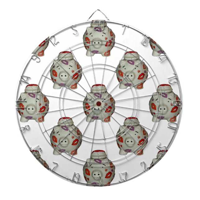 Adorable Lipstick Pig Dartboard (Front)