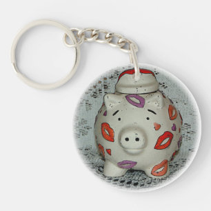 Adorable Lipstick Pig Key Ring