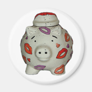 Adorable Lipstick Pig Magnet
