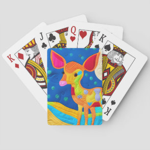 Adorable Little Baby Deer - Quilt-Like Design Playing Cards