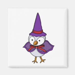 Adorable little bird wearing a wizard costume magnet