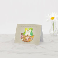 Adorable Little Birds Snuggling Nest Anniversary