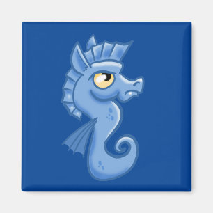 Adorable little cartoon seahorse. magnet