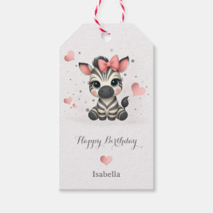 Adorable little cartoon zebra gift tags