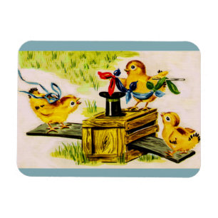adorable little chick magician magnet
