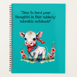  adorable little cow notebook  planner