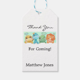 Adorable Little Dinosaur Baby Shower Thank You  Gift Tags