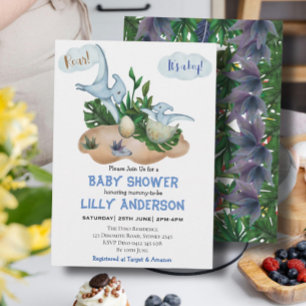 Adorable little Dinosaurs party! Roar! Baby Shower Invitation