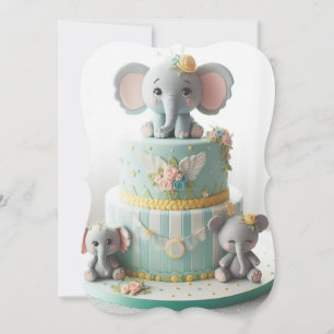 ADORABLE LITTLE ELEPHANTS LAYER CAKE