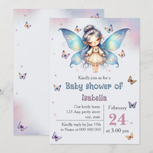 Adorable little fairy baby shower invitation