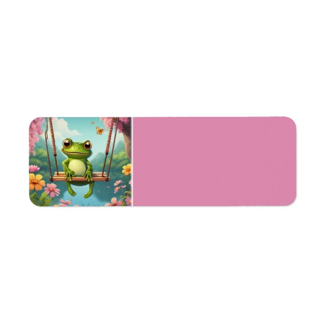 Adorable Little Frog on Swing Return Labels (Front)