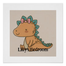 Adorable Little Girl Dinosaur - Cute Dino Design
