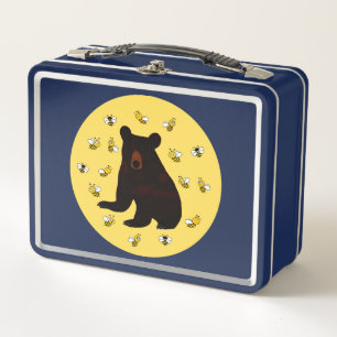 Adorable Little Honey Bee Bear Metal Lunch Box