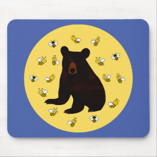 Adorable Little Honey Bee Bear Mouse Mat