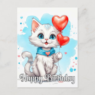 Adorable Little Kitten   Happy Birthday Postcard
