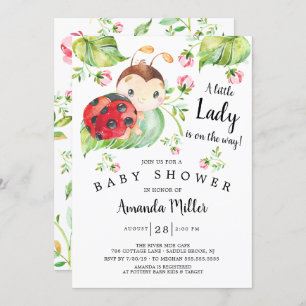 Adorable Little Lady Ladybug Baby Shower Invitation