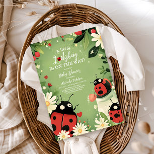 Adorable Little Ladybug Girl Baby Shower Invitation