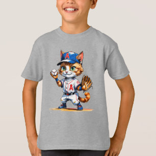 Adorable Little League Baseball Cat! T-Shirt