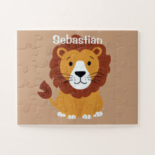 Adorable Little Lion Personalised Kids Jigsaw Puzzle