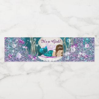 Adorable Little Mermaid Water Bottle Labels